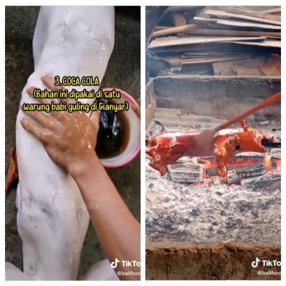Rahasia kulit babi guling jadi glowing (TikTok @balifoodie)