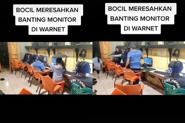 Viral Gadis Cilik Terciduk Meresahkan di Warnet. (TikTok)