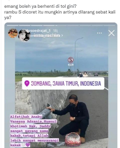 Doddy Sudrajat berdoa di tol (twitter.com/unmagnetism)