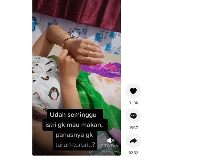 Istri Sakit, Suami Berikan Obat yang Tak Terduga. (TikTok)