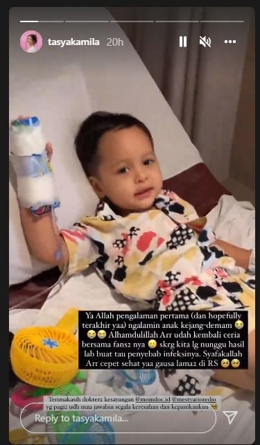 Anak Tasya Kamila baru saja mengalami kejang [Instagram/@tasyakamila]