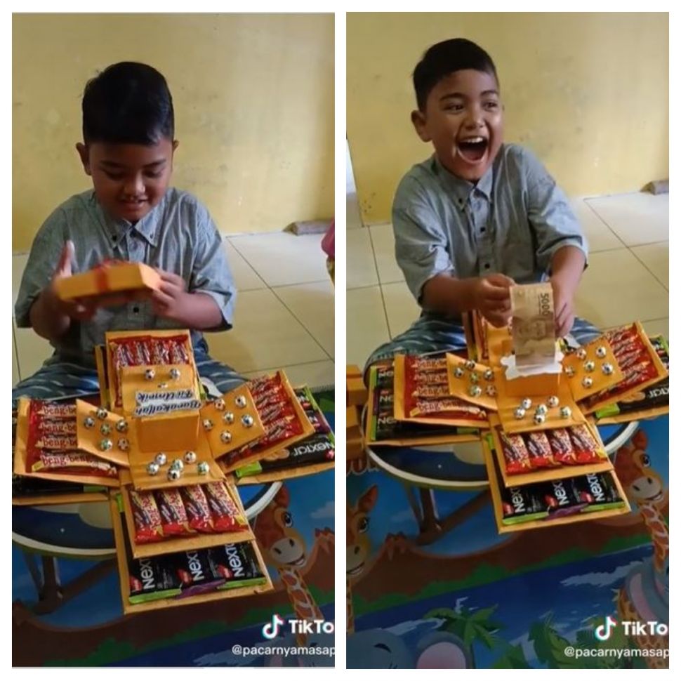 Kado tak terduga untuk anak (TikTok @pacarnyamasapip)