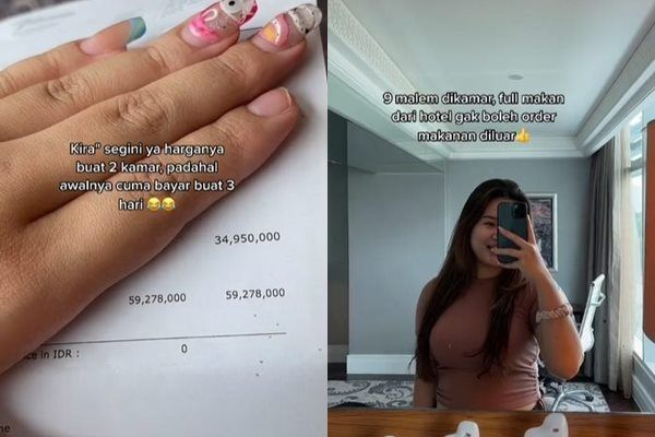 Viral Cewek Karantina di Hotel Habis Rp 59 Juta Tuai Pujian. (TikTok)