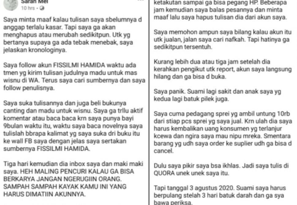 Unggahan tentang Fissilmi Hamida (twitter.com/ndagels)