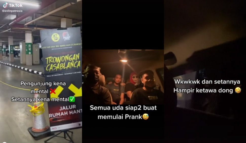 Prank hantu di rumah hantu (tiktok.com/@evlinpatresia)