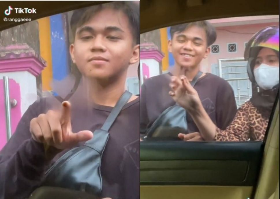 Pasangan depan kaca mobil (tiktok.com/@ranggaeee)