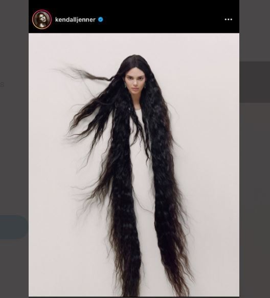 Kendall Jenner Pemotretan dengan Rambut Panjang Mirip Kuntilanak (twitter.com/filosofitt)