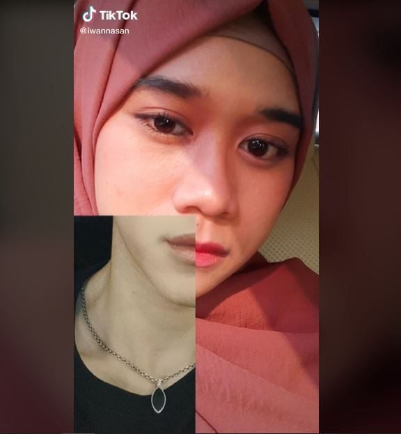 Viral Wanita Berhijab Mirip Lucas NCT (tiktok.com/@iwannasan)