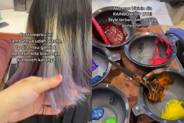 Viral Cewek Kabur di Tengah Coloring Rambut Bikin Syok. (TikTok)