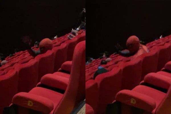 Viral 'Spiderman' Nonton Spiderman No Way Home di Bioskop. (TikTok)