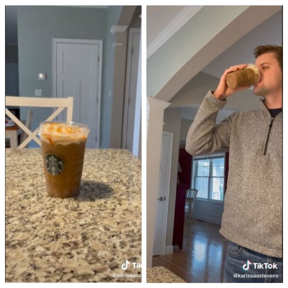 Buat kopi Starbucks untuk suami (TikTok @karissaastevens)