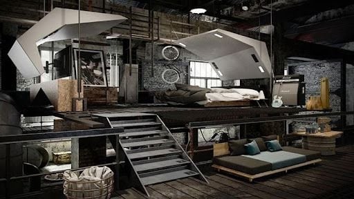 Rumah Industrial Open Space. (Pinterest)