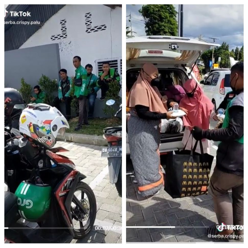 Berbagi makanan untuk ojol (TikTok @serba.crispy.palu)