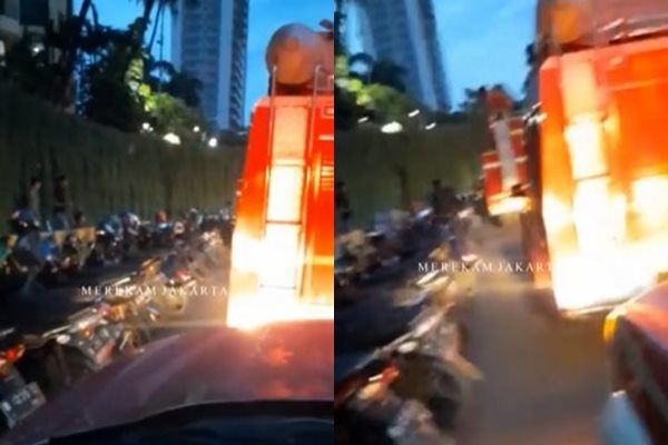 Viral Pemadam Kebakaran Terblokir Parkir Liar Saat Darurat. (Instagram/@merekamjakarta)