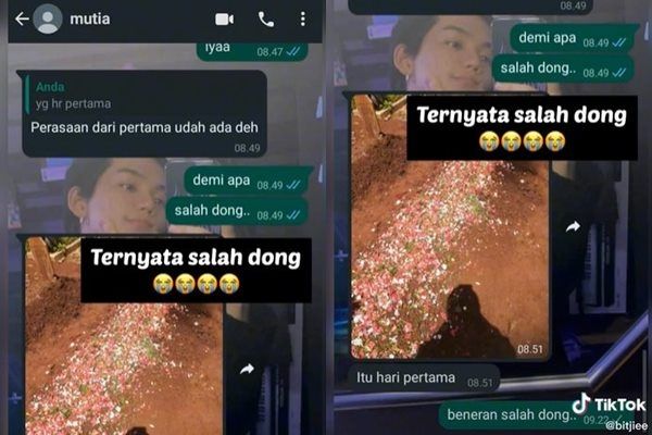 Viral Muda-mudi Berniat Datangi Makam Teman Tapi Malah Salah Kuburan. (TikTok)