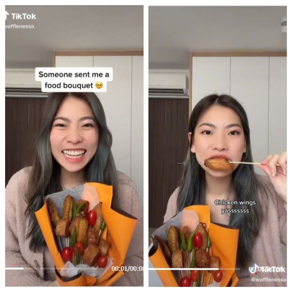 Buket makanan (TikTok @wafflenessa)