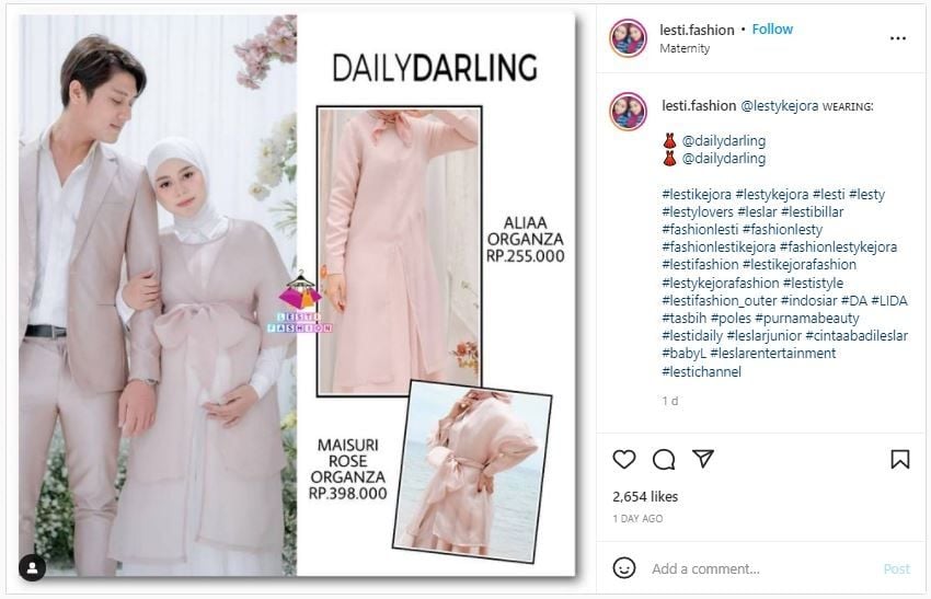 Harga Outfit Lesti Kejora di Acara 7 Bulanan Aurel (instagram.com/lesti.fashion)