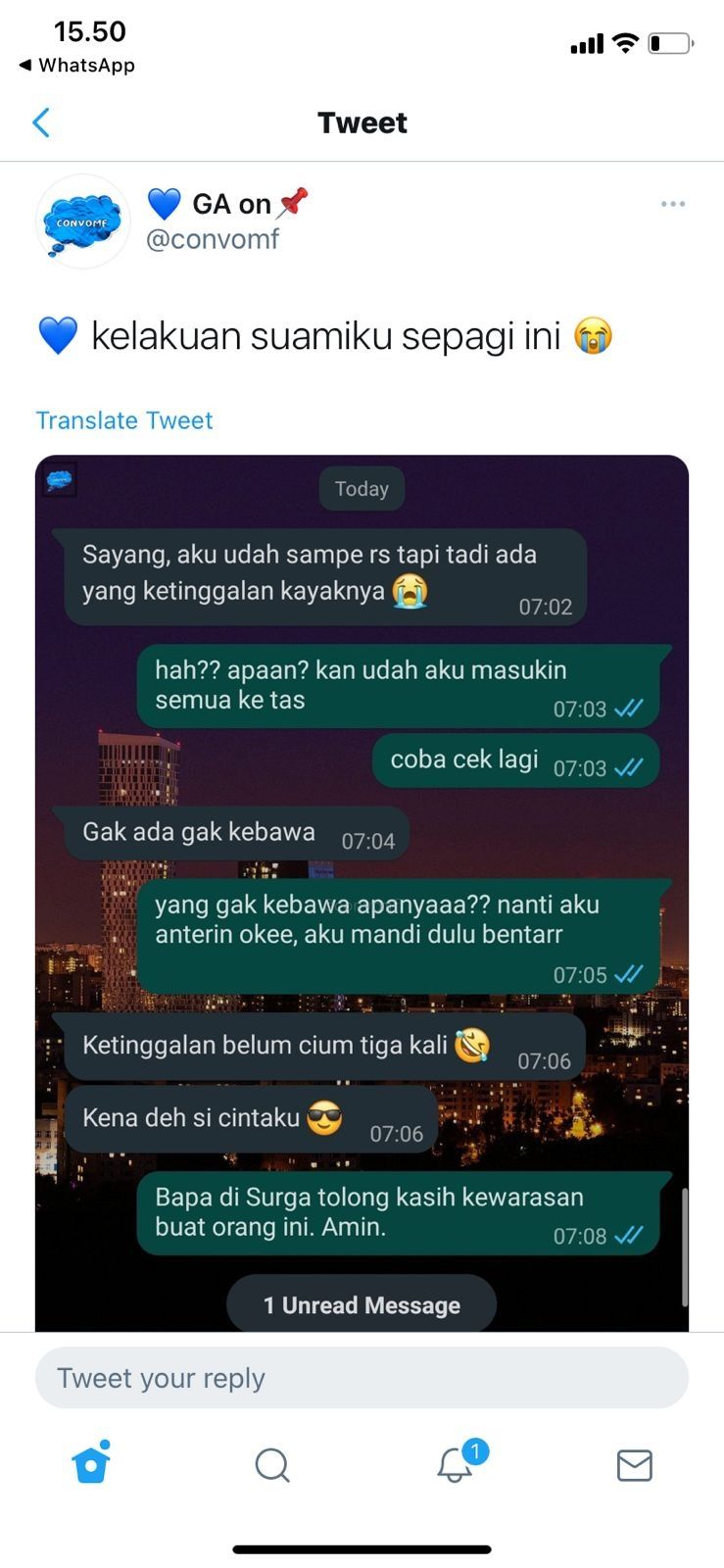 Suami panik ada yang ketinggalan (Twitter/convomf)