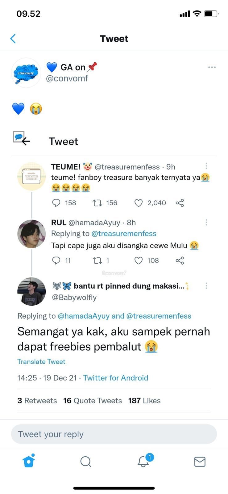 Dikira cewek, pembeli ini malah diberi bonus pembalut oleh penjual (Twitter/convomf)