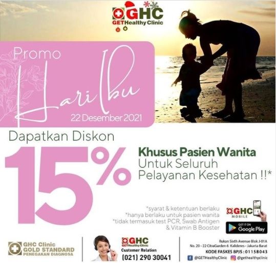 Promo Hari Ibu di Get Healthy Clinic. (Instagram)