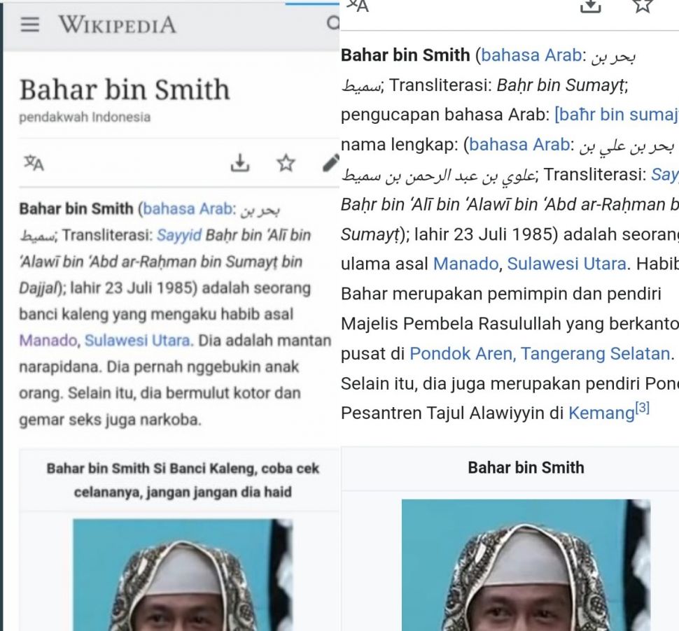 Profil Habib Bahar Sebelum dan Setelah Diubah