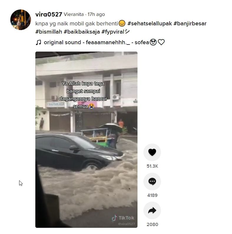 Viral video gerobak jatuh bikin warganet iba. (Dok. TikTok)