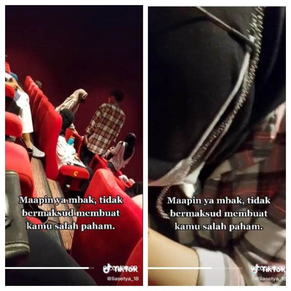 Tak sengaja pakai baju couple dengan pacar orang (TikTok @liasetya_18)