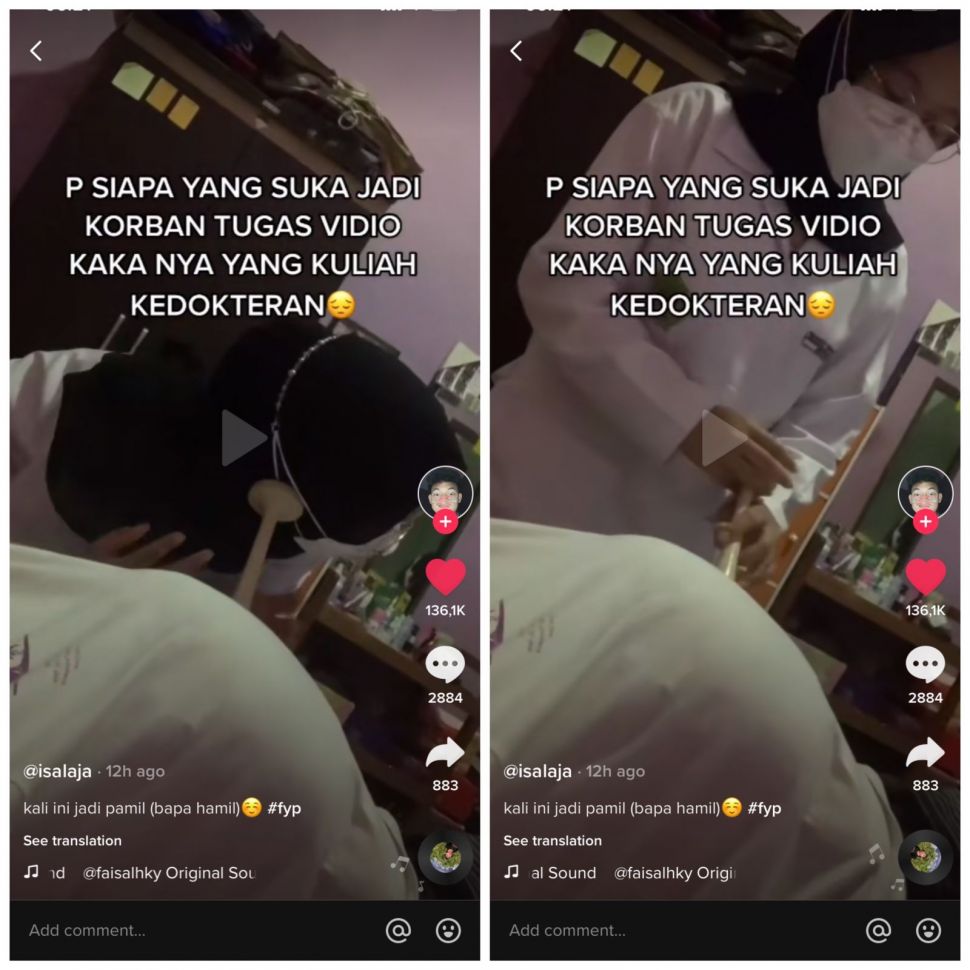 Cowok ini rela pura-pura hamil (TikTok/hampuraeygabut)