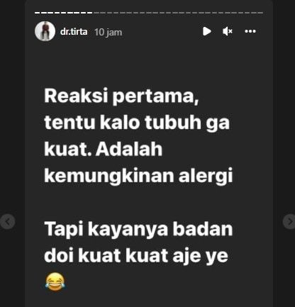 Komentar dokter Tirta (Instagram)