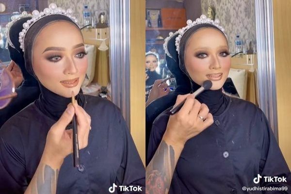 Viral MUA Dapat Klien Syar'i Minta Request Make Up Tanpa Sentuh Kulit, Hasilnya Disorot. (TikTok)