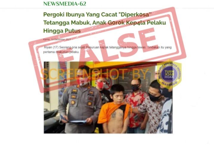 CEK FAKTA Viral Foto Bocah Bunuh Pelaku Pemerkosaan Ibunya yang Cacat. (Turnbackhoax.id)