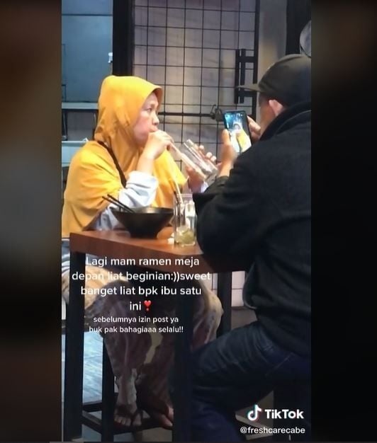 Viral Momen Romantis Pasangan Suami-Istri saat Makan Berdua (tiktok.com/@freshcarecabe)