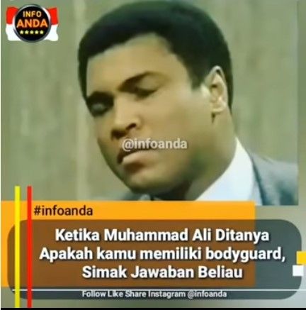 Petinju dunia Muhammad Ali saat menjelaskan memiliki bodyguard. [YouTube]