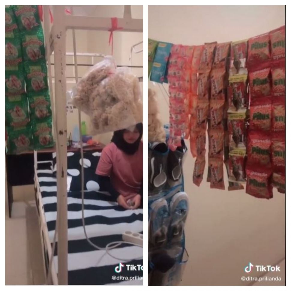 Buka warung di dalam kamar kos (TikTok @ditra.prilianda)