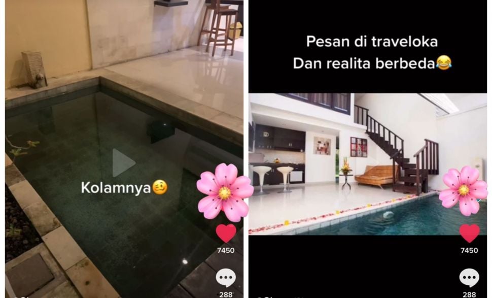 Sewa villa, wanita kecewa dengan kondisinya (TikTok)