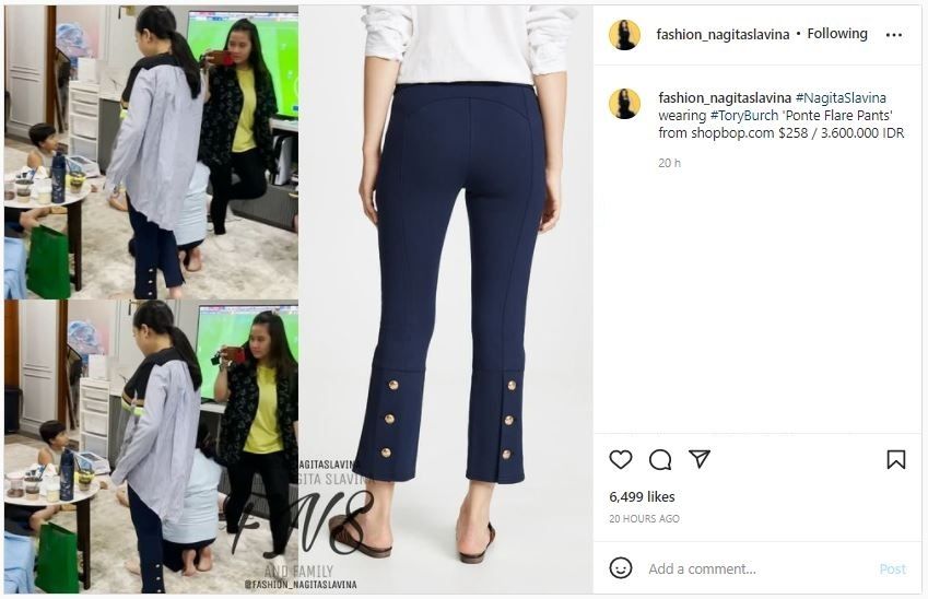 Celana Nagita Slavina dengan Kancing di Belakang (instagram.com/fashion_nagitaslavina)