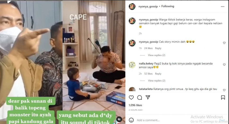 Video Gala Sky Andriansyah ditakuti sosok bertopeng [Instagram/@nyinya_gossip[