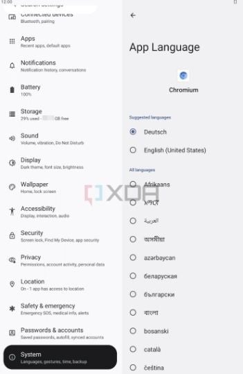 Bocoran fitur Android 13, Bahasa Aplikasi. [XDA Developers]
