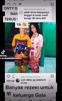 Fuji dalam kebaya lama. (TikTok/@awkw.me)