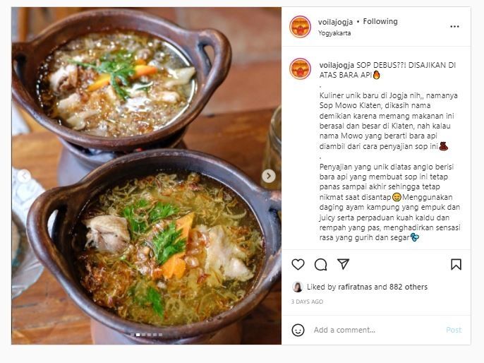 Sop Mowo Jogja (Instagram @voilajogja)