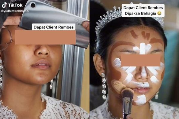 Viral MUA Cukur Alis Pengantin Pakai Pisau Daging. (TikTok)