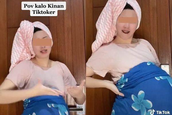 Viral Cewek Praktekkan Jika Kinan 'Layangan Putus' Main TikTok. (TikTok)