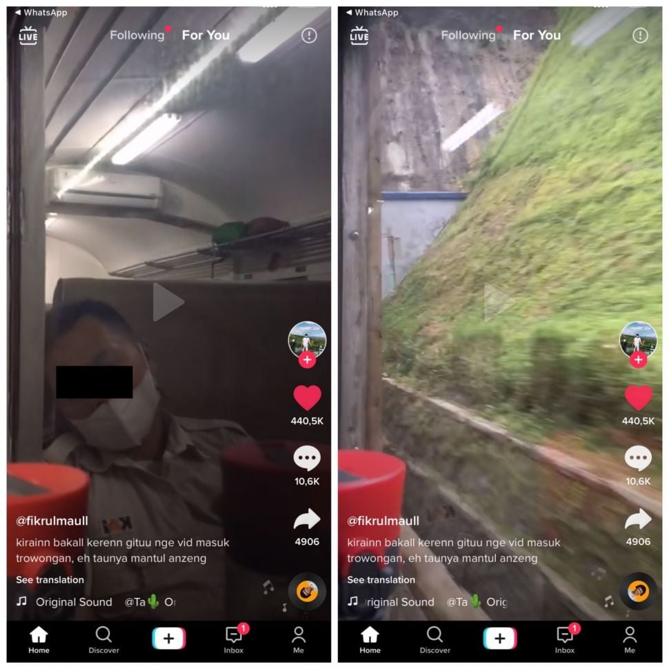 Niat videoin terowongan, malah dikejutkan dengan pemandangan ini (TikTok/putrakadeudeuh_)