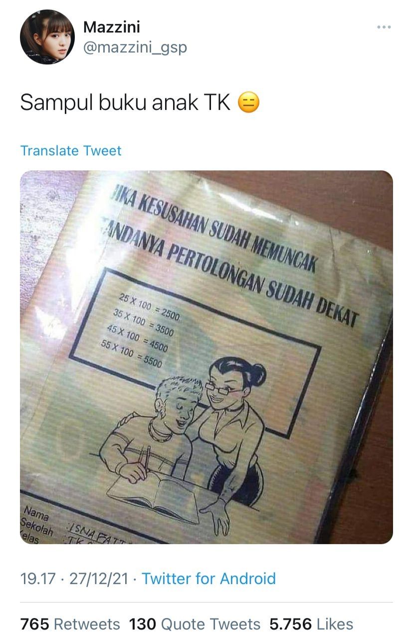 Sampul buku anak TK bikin warganet gagal paham (Twitter/mazzini_gsp)