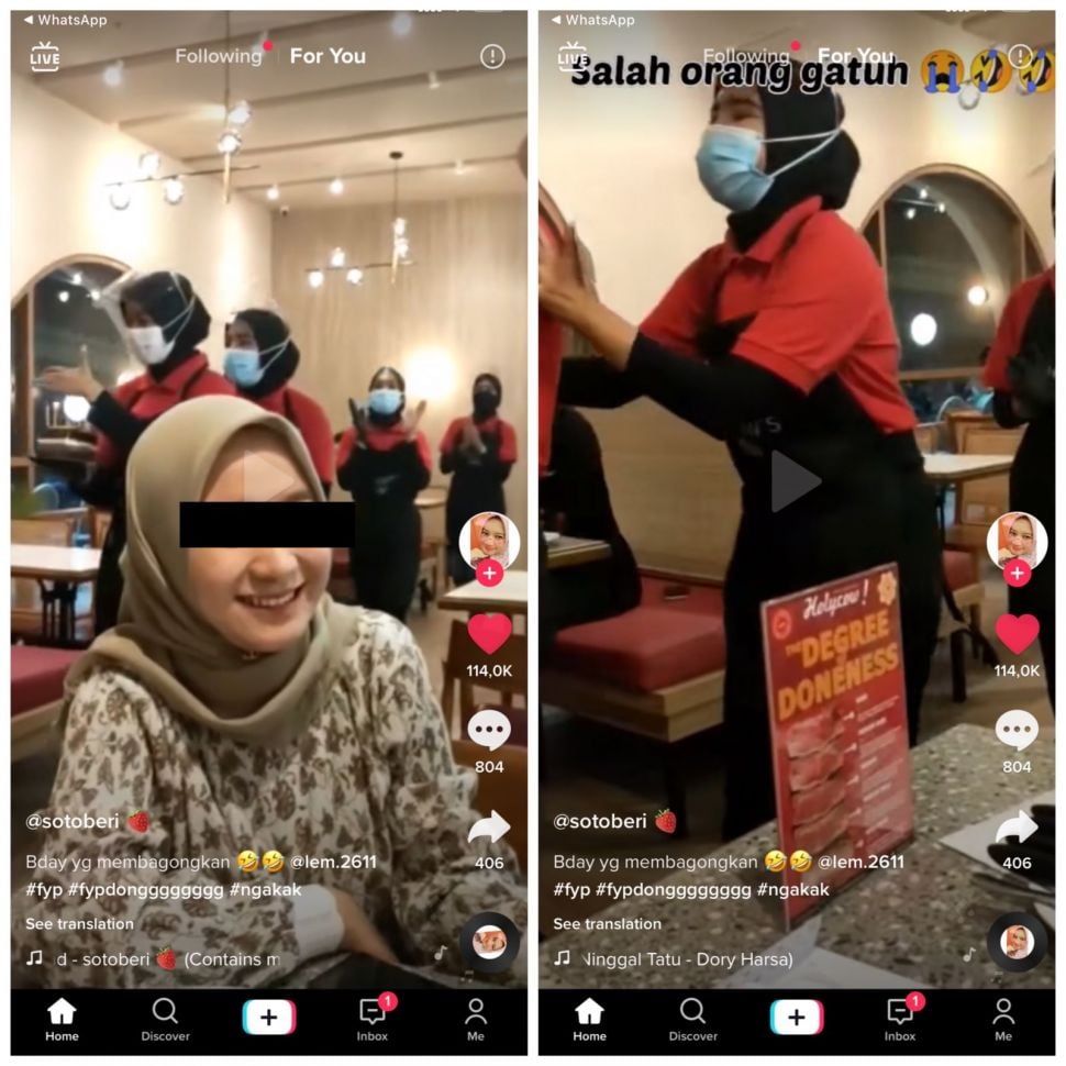 Niat kasih surprise malah salah orang (TikTok/denisdwicahyani)