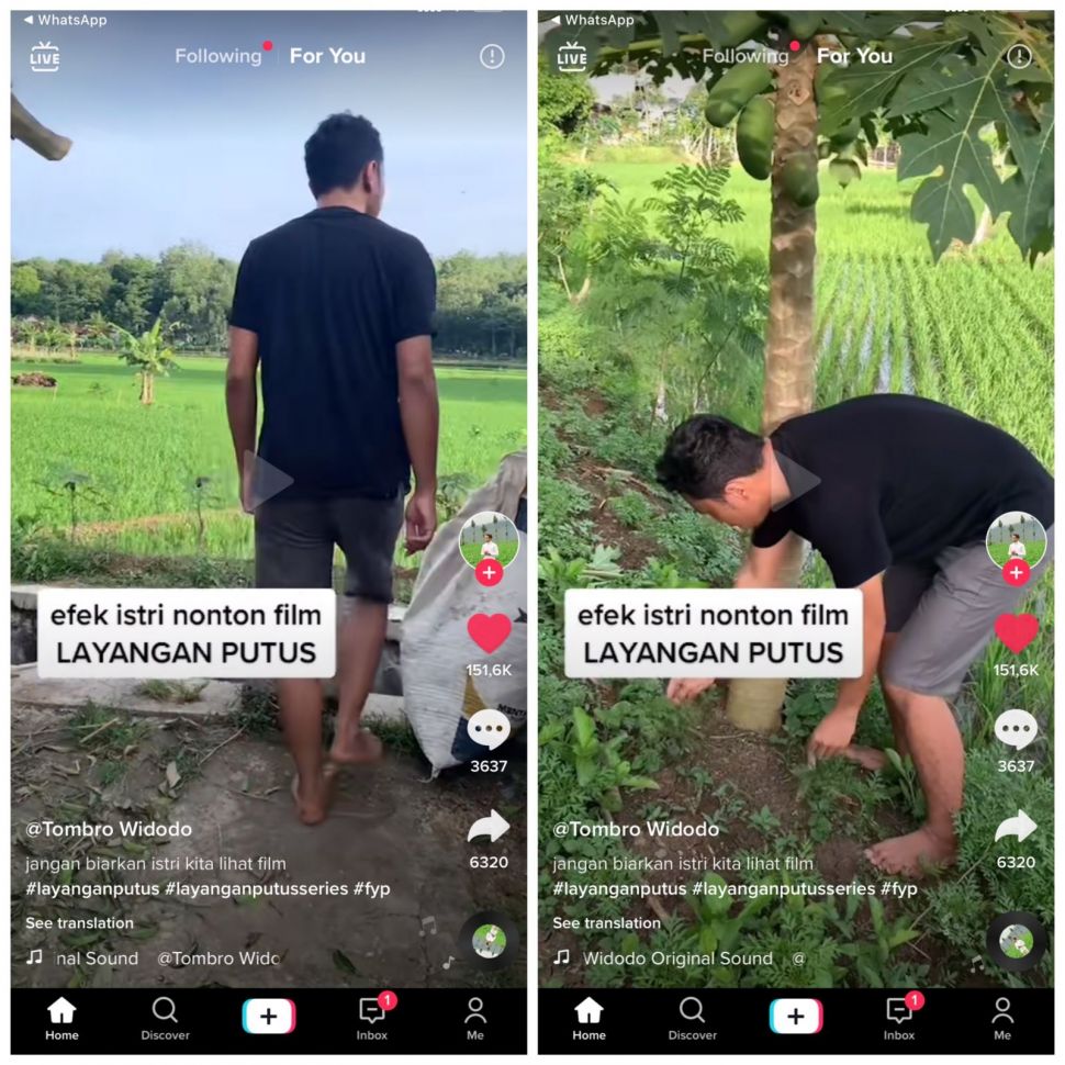 Efek nonton Layangan Putus (TikTok/tombro_ruim)