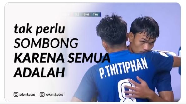 Meme Pesepak Bola Thailand Thitiphan Puangchan. (Twitter)