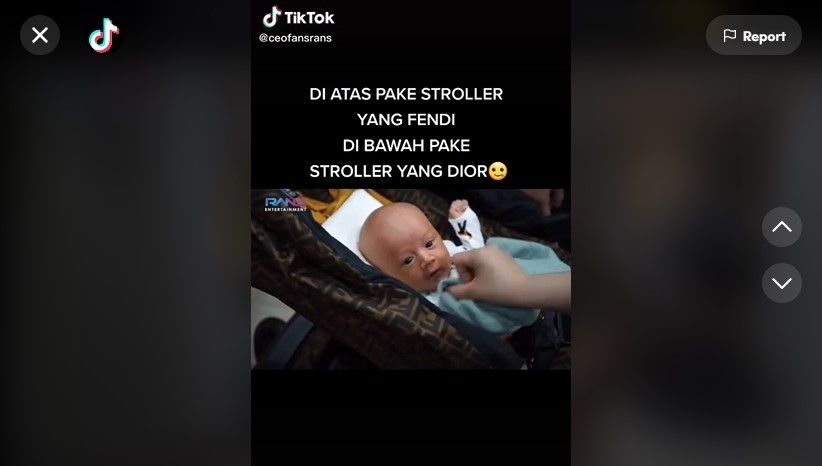 Rayyanza Gumoh di Stroller Seharga Hampir Rp50 Juta, Respn Nagita Slavina Jadi Sorotan. (Dok: TikTok/ceofansrans)