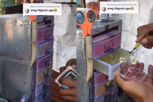 Viral Pria Jualan Jeli Pakai Rak Dinyinyiri Soal Kebersihan. (TikTok)