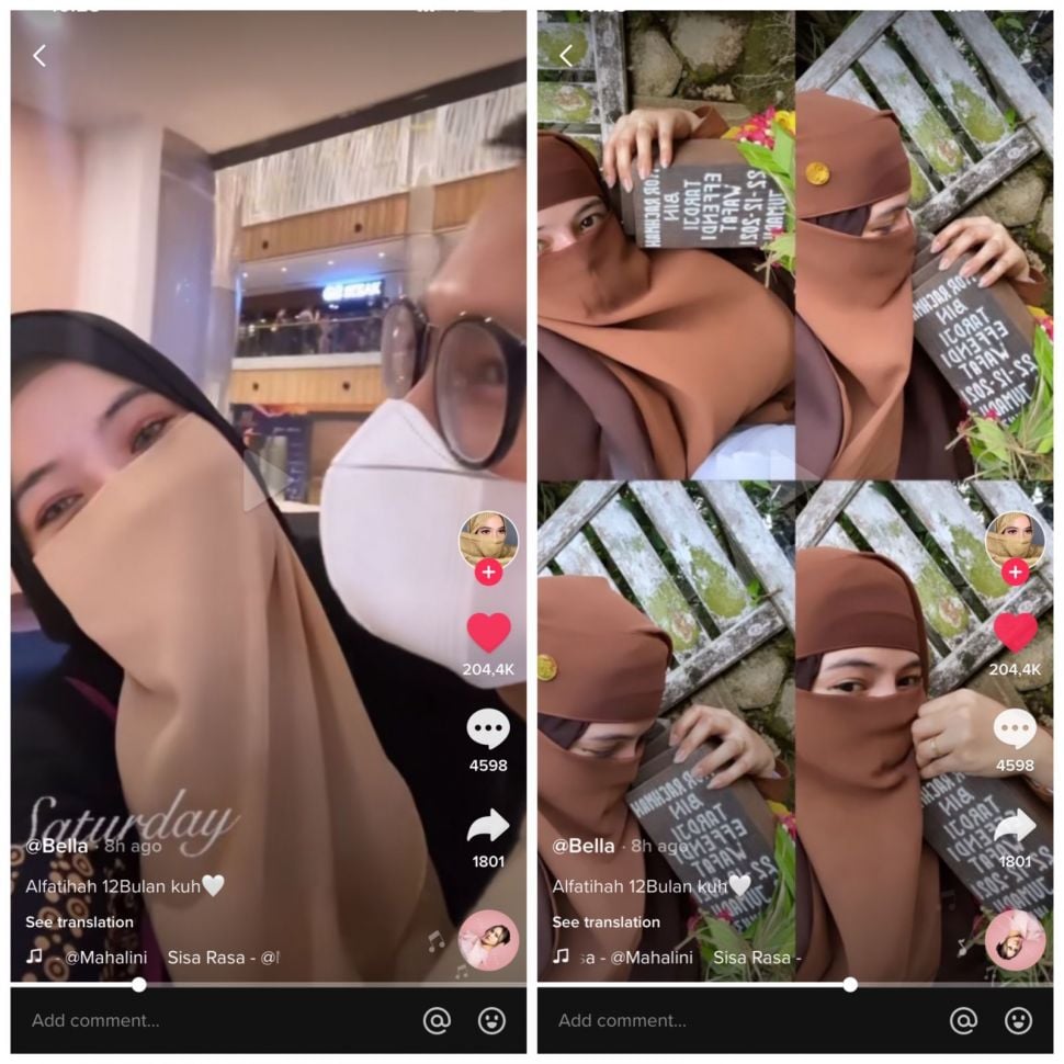 Baru setahun menikah, suami meninggal dunia (TikTok/bellapertwi)